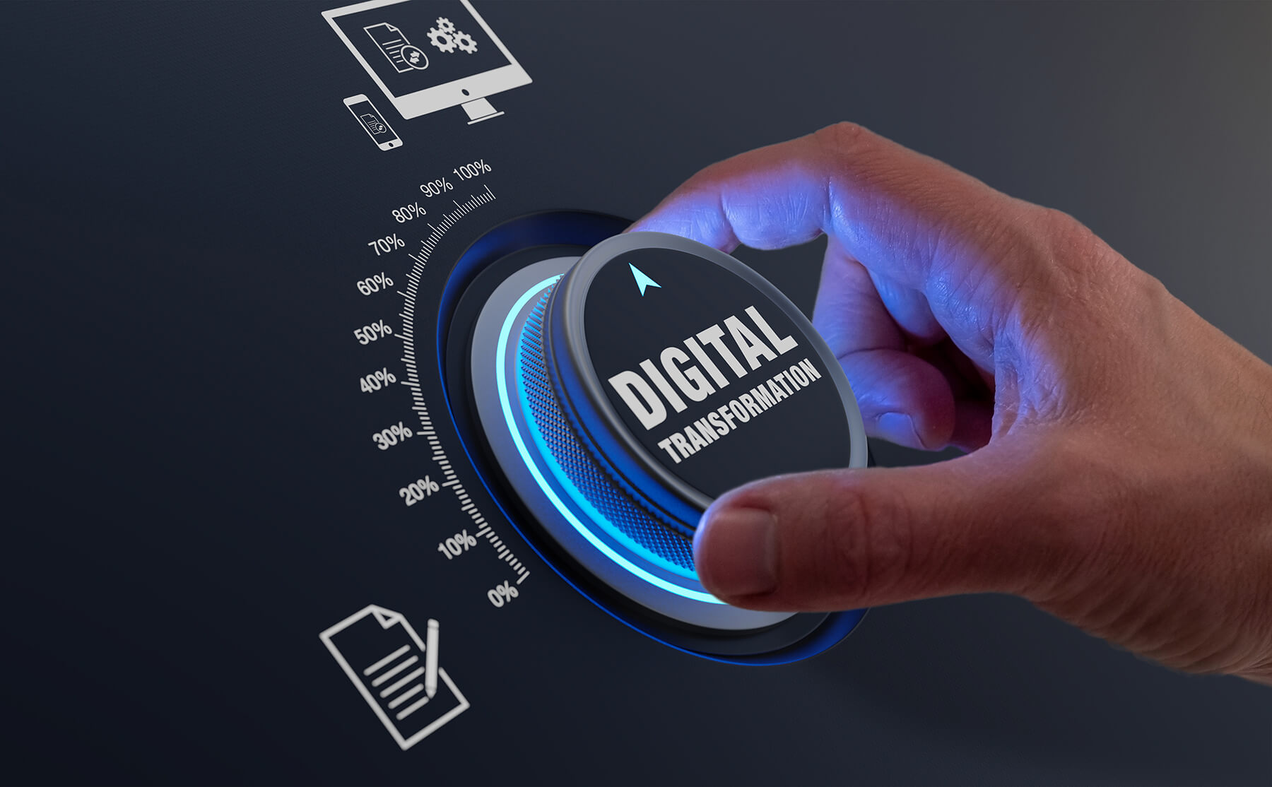 Bouton de réglage avec inscription Digital -<br />
Stratégie Webmarketing
