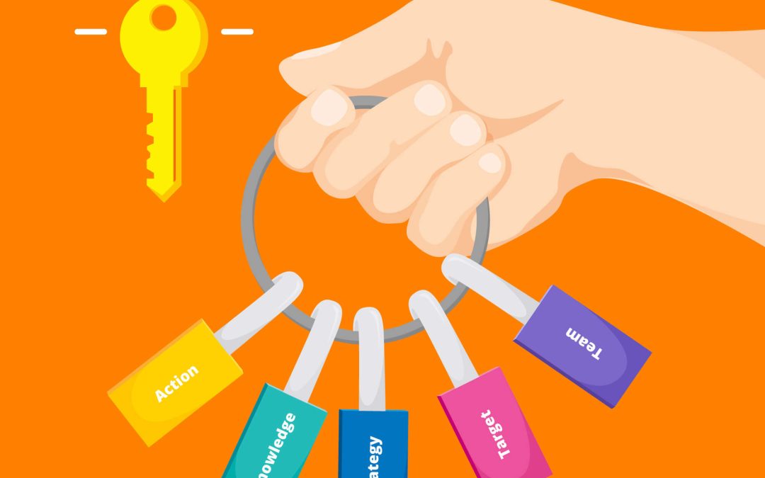 Une main tient un porte clés définissant les clés du succès en Communication efficace : les Clés du succès