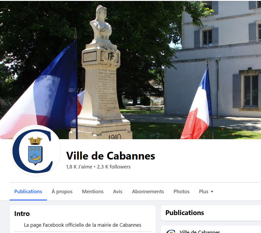 Capture écran page Facebook Mairie de Cabannes